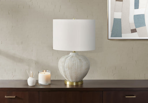 Transitional Lighting, Table Lamp, Resin - Cream - R&R Furniture Gallery (Fountain Valley, CA)