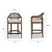 Americana - Mid-Century Modern Cane Back Counter Stool - R&R Furniture Gallery (Fountain Valley, CA)