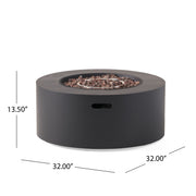 Round Noble House iron fire pit with 40,000 Btu burner, featuring a sturdy metal design and a spacious cooking or gathering surface.