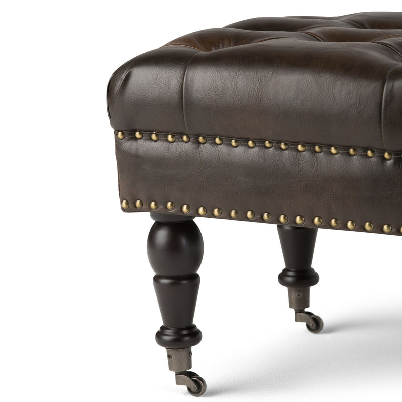 Henley - Tufted Ottoman Bench - Distressed Brown - R&R Furniture Gallery (Fountain Valley, CA)