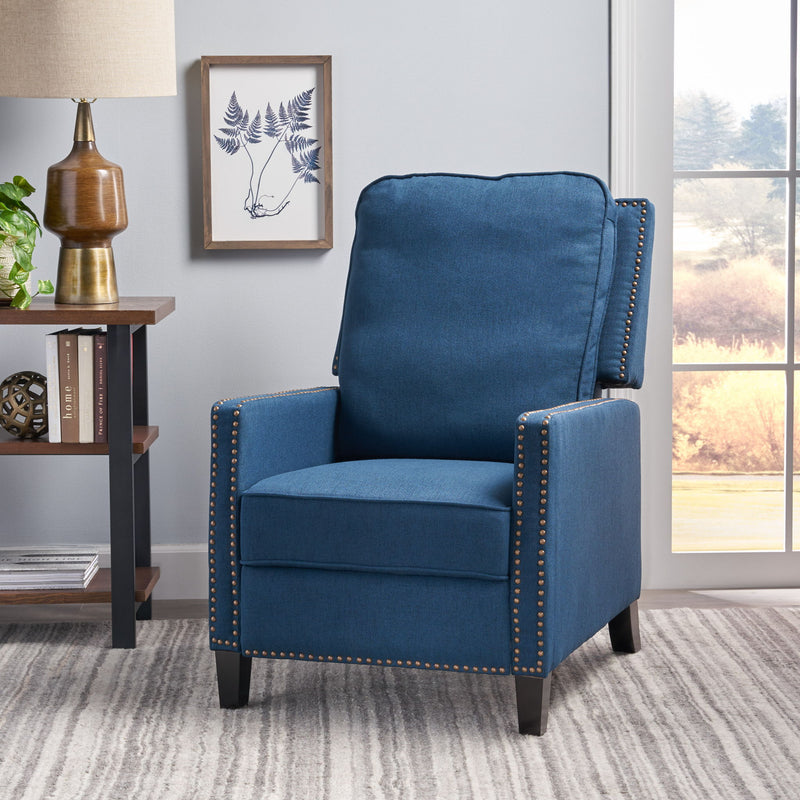 Contemporary Wide Manual Standard Recliner - R&R Furniture Gallery (Fountain Valley, CA)