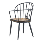 Industrial Inspired Indoor Dining Chair With Metal Legs And Birch (Set of 2) - Black / Natural - R&R Furniture Gallery (Fountain Valley, CA)