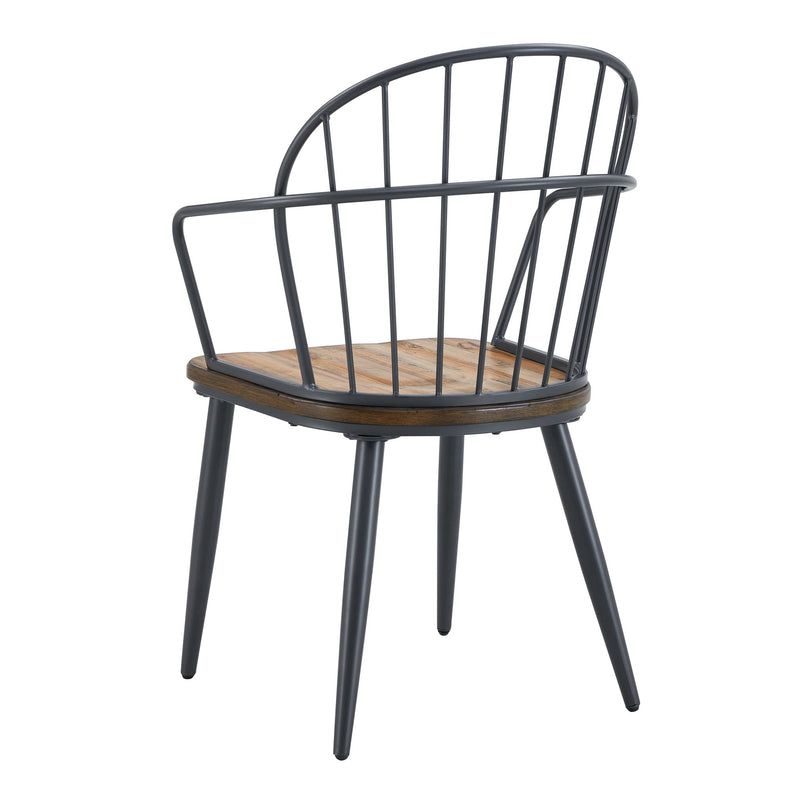 Industrial Inspired Indoor Dining Chair With Metal Legs And Birch (Set of 2) - Black / Natural - R&R Furniture Gallery (Fountain Valley, CA)