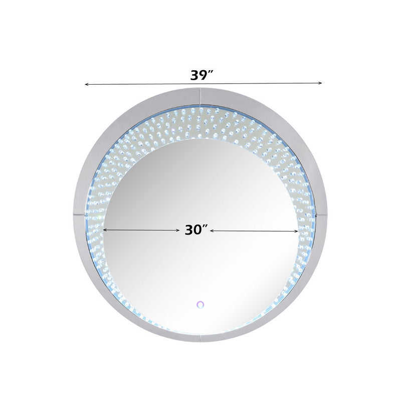 Nysa - 39" Accent Mirror With LED - Mirrored & Faux Crystals