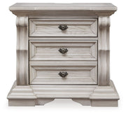 Bruchandi - Three Drawer Night Stand - Antique White - R&R Furniture Gallery (Fountain Valley, CA)