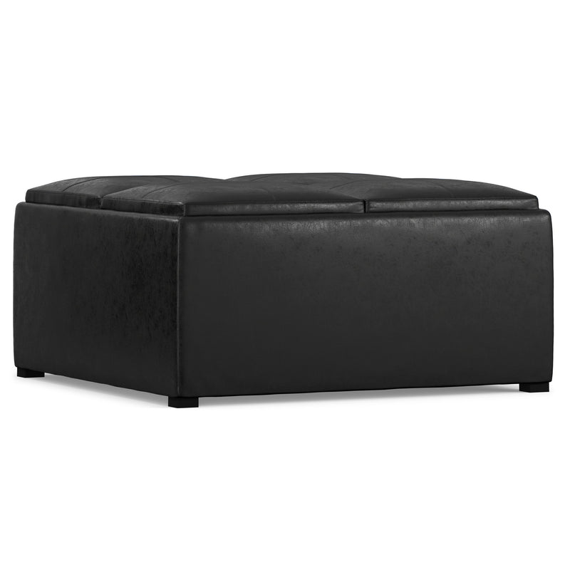 Avalon - Upholstered Square Coffee Table Storage Ottoman - R&R Furniture Gallery (Fountain Valley, CA)