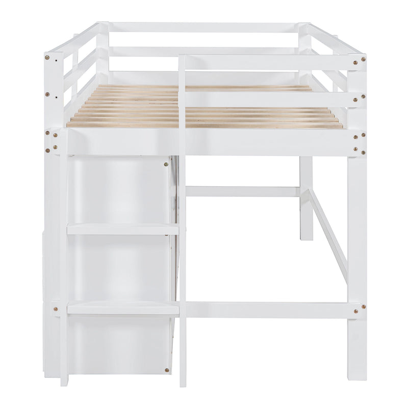 Loft Bed With 4 Drawers, Underneath Cabinet And Shelves - R&R Furniture Gallery (Fountain Valley, CA)