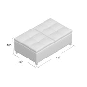 Lanister - Ottoman Double Top Storage - Brown - R&R Furniture Gallery (Fountain Valley, CA)