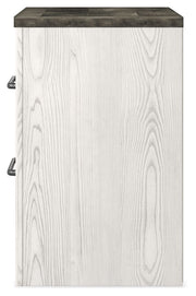 Gerridan - Two Drawer Night Stand - White / Gray - R&R Furniture Gallery (Fountain Valley, CA)