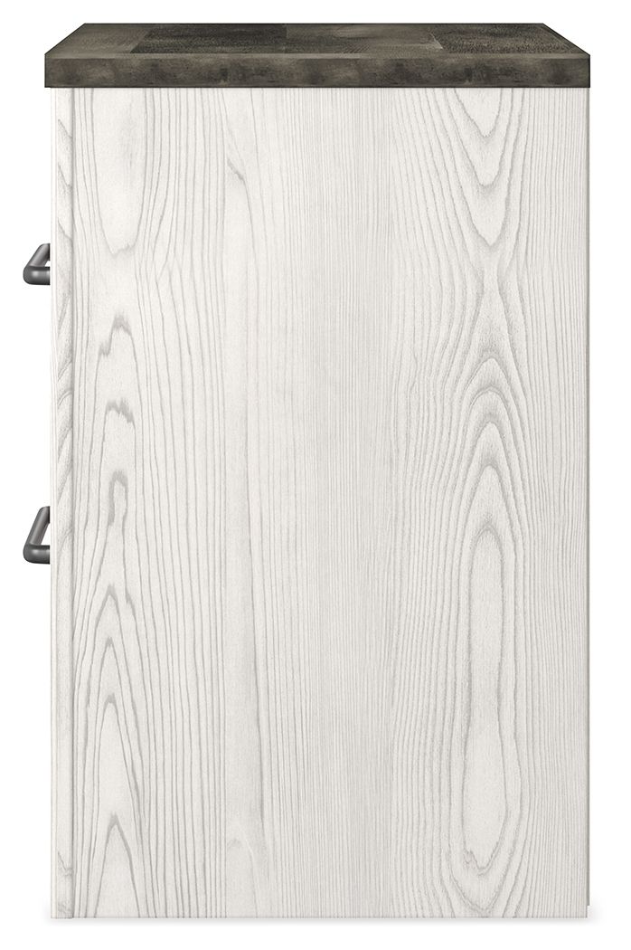 Gerridan - Two Drawer Night Stand - White / Gray - R&R Furniture Gallery (Fountain Valley, CA)