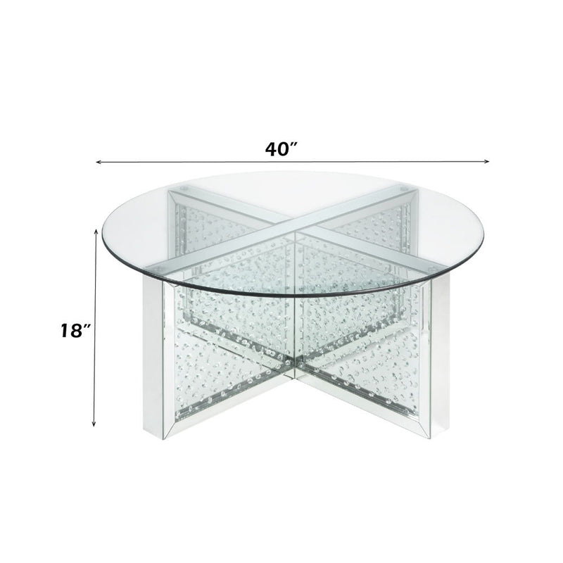 Nysa - Coffee Table - Mirrored & Faux Crystals - R&R Furniture Gallery (Fountain Valley, CA)