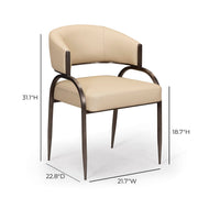 Tatum - Performance Vegan Leather Dining Chair - Taupe - R&R Furniture Gallery (Fountain Valley, CA)