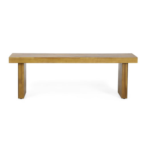 Nahanni - Rustic Acacia Wood Bench With Slat Design - Natural - R&R Furniture Gallery (Fountain Valley, CA)