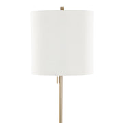 Contemporary Lumi Source floor lamp with a sleek cone-shaped shade, standing on a minimalist base in a modern living space.