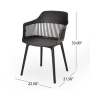 Set of two Noble House Dahlia chairs with cushioned seats and wooden legs, stylish and comfortable for dining or lounge.