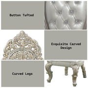 Sandoval - Side Chair (Set of 2) - Beige Synthetic Leather & Champagne - R&R Furniture Gallery (Fountain Valley, CA)