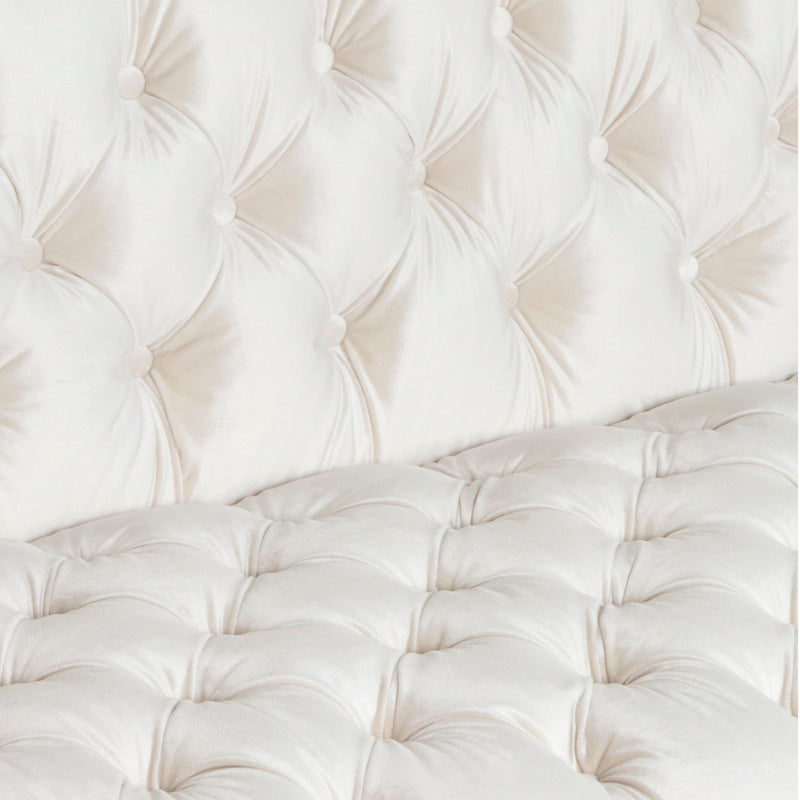 Contemporary Noble House 3-seater sofa with button tufting, stationary design, in a modern living room setting