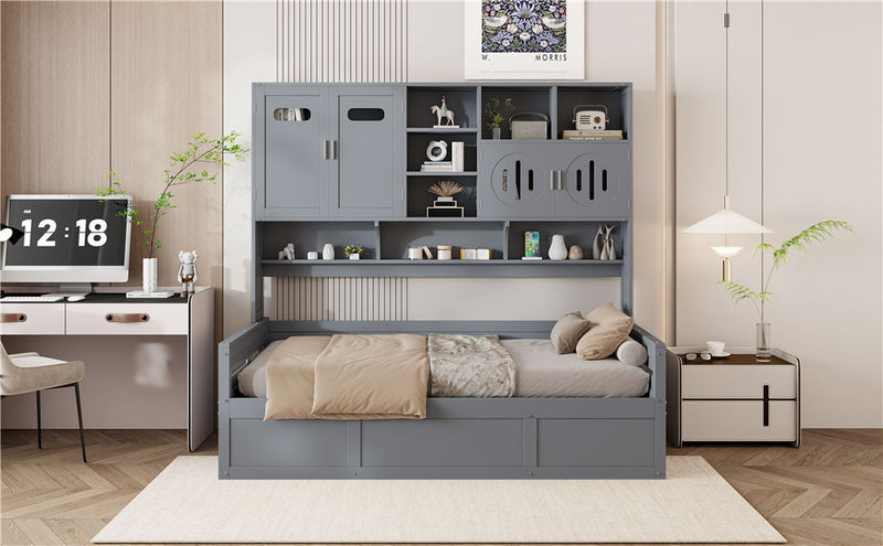 Daybed With All-In-One Cabinet And Shelf - R&R Furniture Gallery (Fountain Valley, CA)