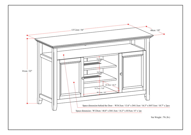 Amherst - TV Media Stand, Handcrafted - R&R Furniture Gallery (Fountain Valley, CA)