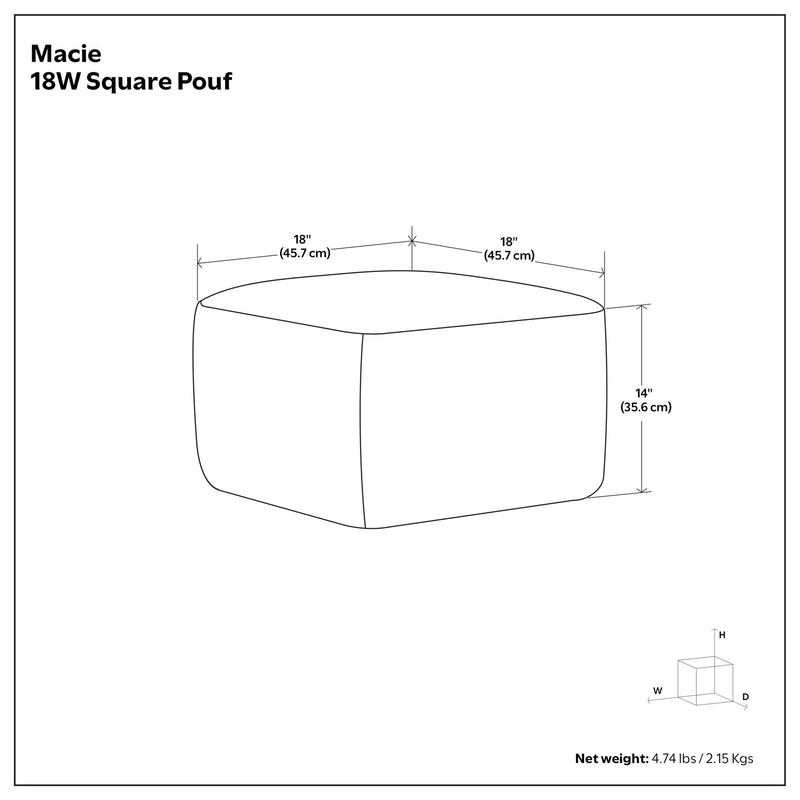 Macie - Square Woven Outdoor / Indoor Pouf - White