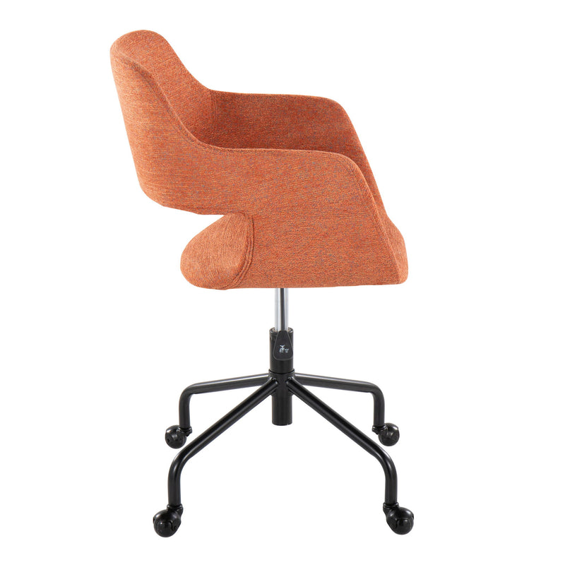 Lumi Source Margarite contemporary adjustable office desk chair with cushioned seat and backrest, on casters for mobility.