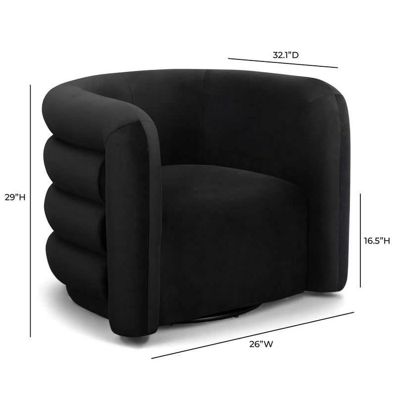 Curves - Velvet Swivel Accent Chair - R&R Furniture Gallery (Fountain Valley, CA)