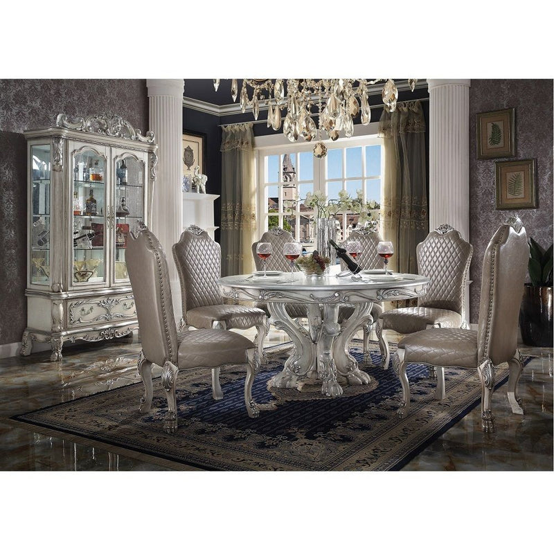 Dresden - Round Pedestal Dining Table - Vintage Bone White - R&R Furniture Gallery (Fountain Valley, CA)
