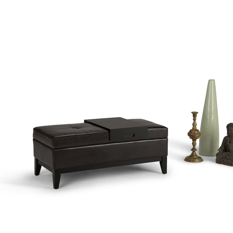 Oregon - Contemporary Storage Ottoman Bench With Tray - R&R Furniture Gallery (Fountain Valley, CA)