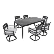Modern Outdoor Patio Dining Set With Table And Chairs With Sunbrella Cushions - R&R Furniture Gallery (Fountain Valley, CA)
