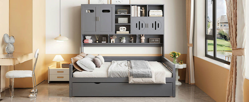 Daybed With All-In-One Cabinet And Shelf - R&R Furniture Gallery (Fountain Valley, CA)