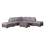 Outdoor 6 Person Wicker Seating Group With Cushions - Gray Mix - R&R Furniture Gallery (Fountain Valley, CA)