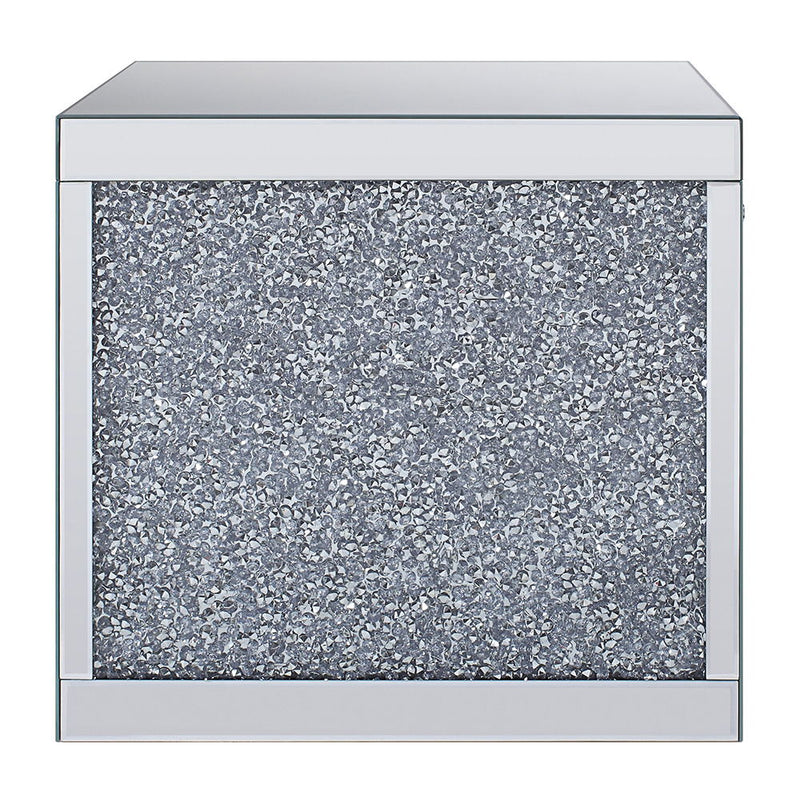Noralie - 24" Square End Table - Mirrored & Faux Diamonds - R&R Furniture Gallery (Fountain Valley, CA)