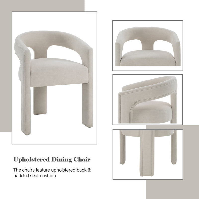 Gamarya - Side Chair (Set of 2) - White Chenille - R&R Furniture Gallery (Fountain Valley, CA)