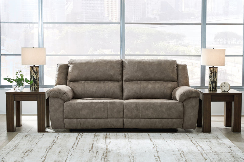 Laresview - 2 Seat Reclining Sofa - Fossil - R&R Furniture Gallery (Fountain Valley, CA)