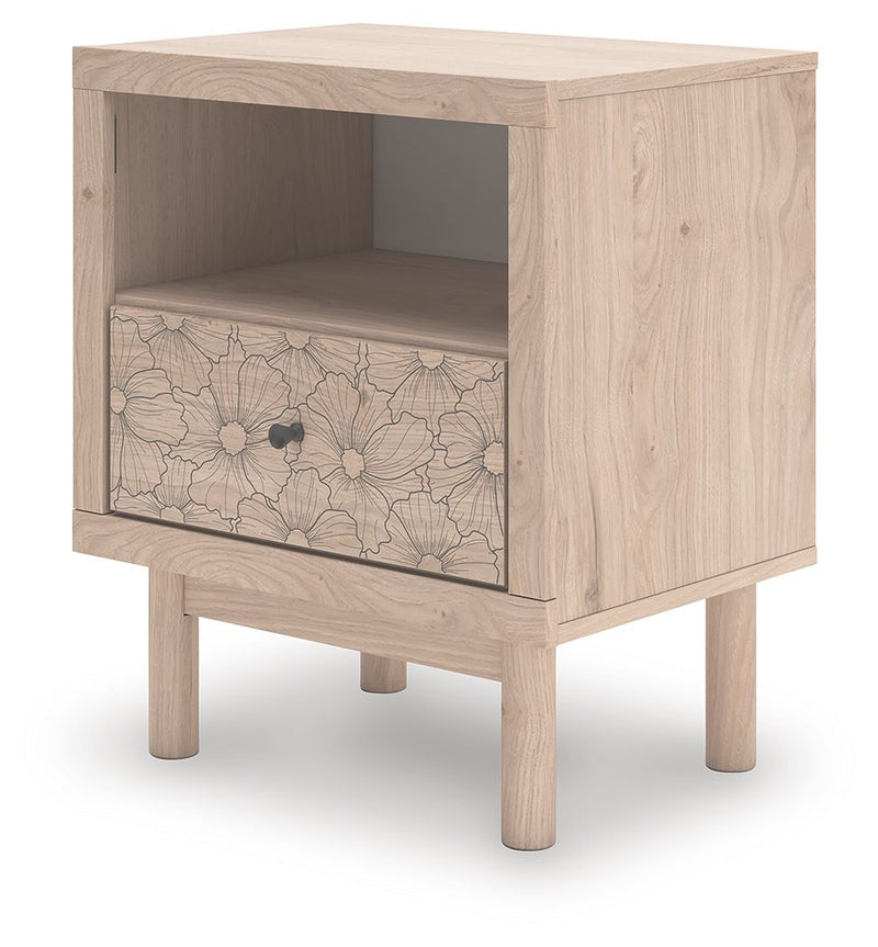 Arloster - One Drawer Night Stand - Tan - R&R Furniture Gallery (Fountain Valley, CA)