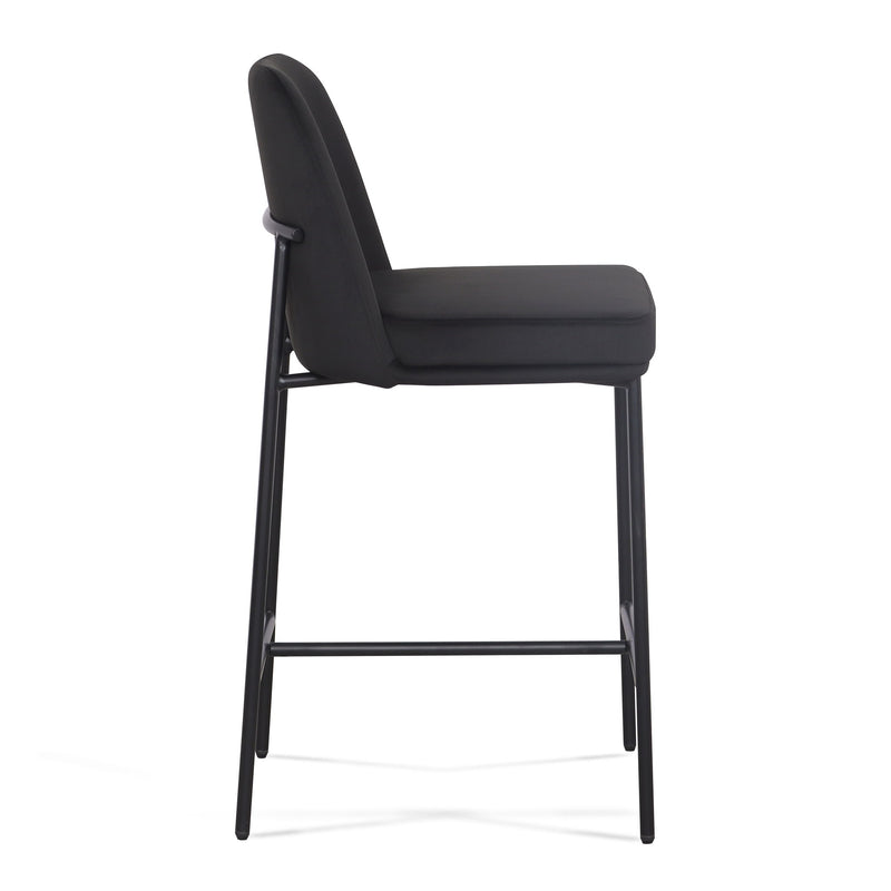 Set of two TOV Furniture Sydney counter stools with wooden legs and upholstered seats, ideal for kitchen or bar areas.