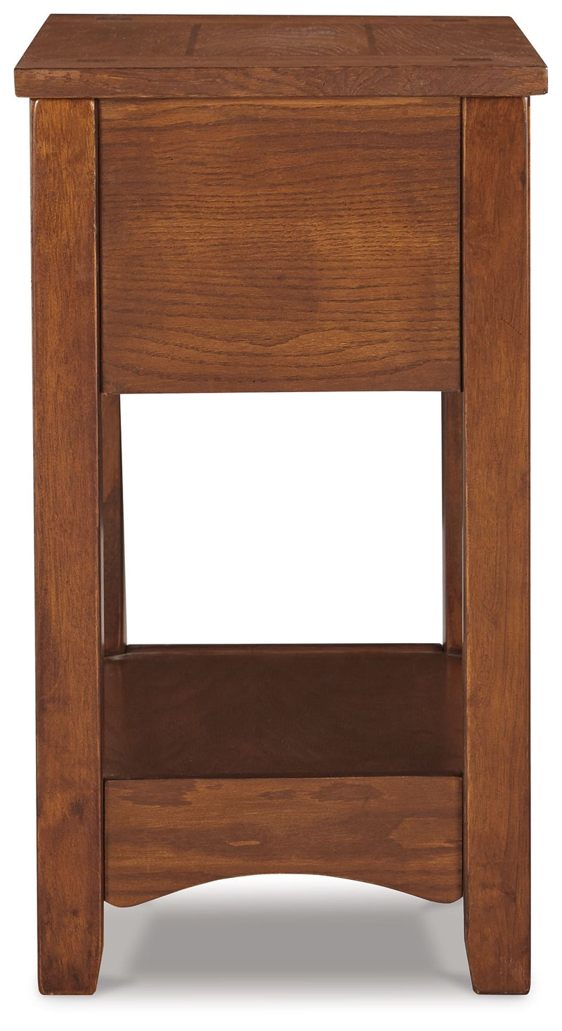 Breegin - Chair Side End Table - 1 Drawer - Brown - R&R Furniture Gallery (Fountain Valley, CA)