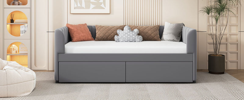 Upholstered Daybed With Ergonomic Design Backrest - R&R Furniture Gallery (Fountain Valley, CA)