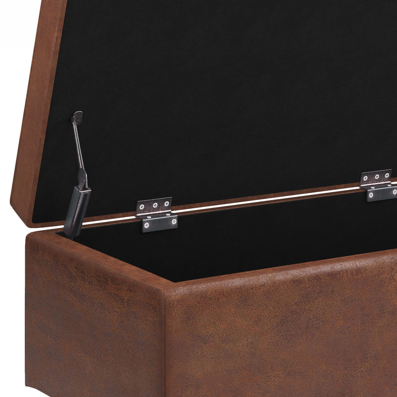 Shay - Large Square Coffee Table Storage Ottoman Mid-Century Style - R&R Furniture Gallery (Fountain Valley, CA)