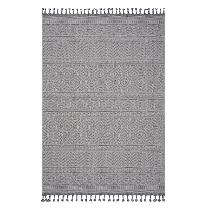 Guros - 8' X 10' Geometric Indoor / Outdoor Area Rug - White - R&R Furniture Gallery (Fountain Valley, CA)