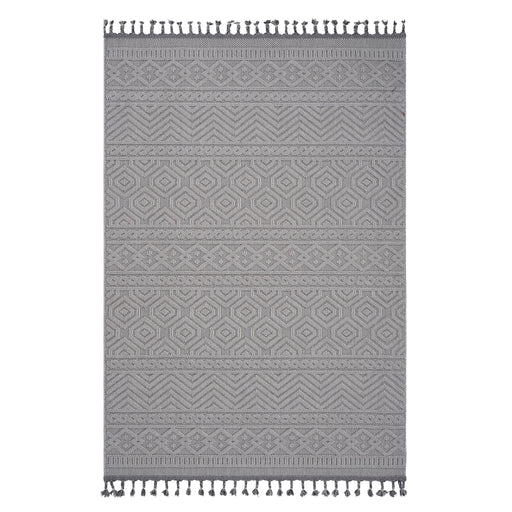 Guros - 8' X 10' Geometric Indoor / Outdoor Area Rug - White - R&R Furniture Gallery (Fountain Valley, CA)