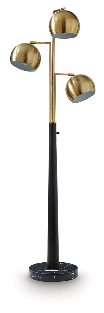 Sorcha - Metal Floor Lamp - Gold Finish / Black - R&R Furniture Gallery (Fountain Valley, CA)