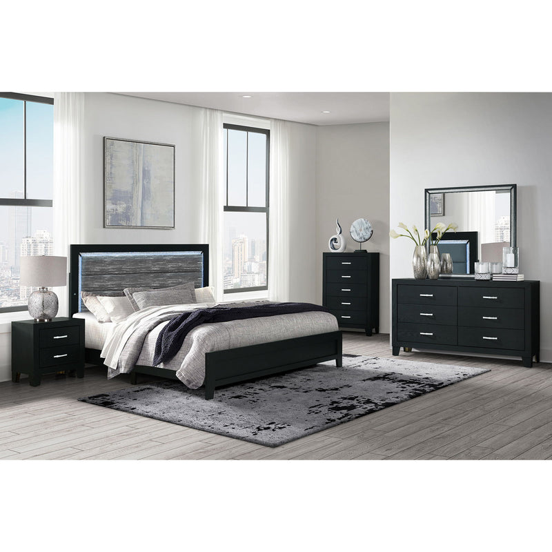 Carlos - 5 Pieces Queen Bedroom Set, Modern Design - Black - R&R Furniture Gallery (Fountain Valley, CA)