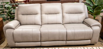 Real Moments - Power Reclining Sofa With Audio Seating - Ash - R&R Furniture Gallery (Fountain Valley, CA)