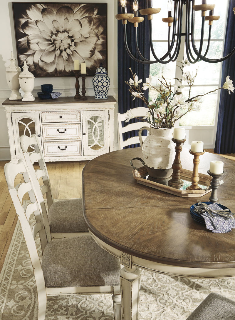 Realyn - Oval Dining Room Extension Table - Chipped White - R&R Furniture Gallery (Fountain Valley, CA)