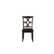 Ingeborg - 5 Piece Dining Set - Black Synthetic Leather & Espresso - R&R Furniture Gallery (Fountain Valley, CA)