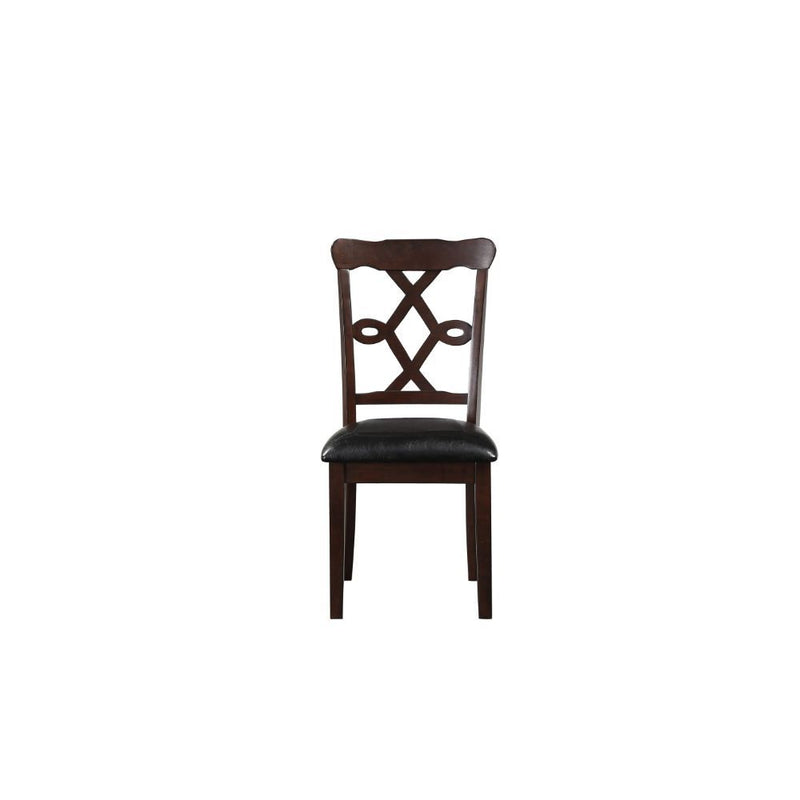 Ingeborg - 5 Piece Dining Set - Black Synthetic Leather & Espresso - R&R Furniture Gallery (Fountain Valley, CA)