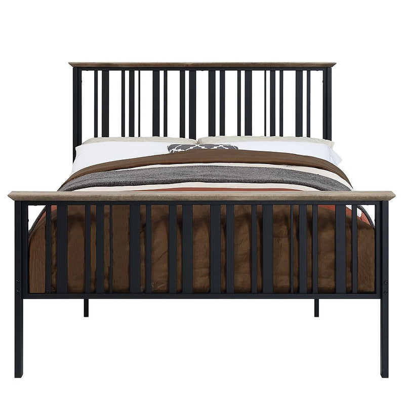 Zudora - Full Bed - Antique Oak & Black - R&R Furniture Gallery (Fountain Valley, CA)