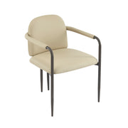 Modern Dining Chair (Set of 2) With Iron Frame - Espresso / Khaki - R&R Furniture Gallery (Fountain Valley, CA)