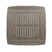Modern indoor square dining table by Noble House with acacia wood surface and toothpick leg design, perfect for contemporary dining rooms.